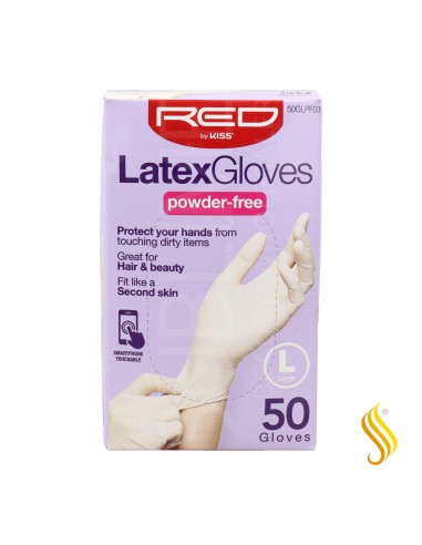 Red Kiss Powder Free Latex Gloves  L 50 Piezas Guantes